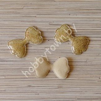 Патч с пайетками “Бантик” 6,3*3,5 см (цв. золото) 1шт.