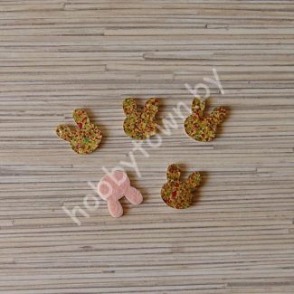 Патч с пайетками “Зайчик” 2,5*2 см (цв. золото) 1шт.