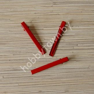 Зажим металлический 7,5 см (красный) 1шт.