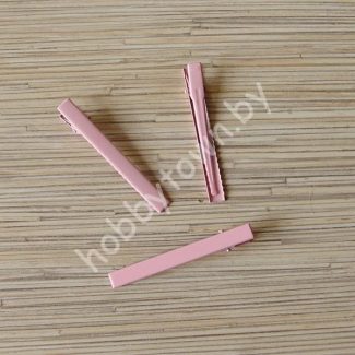 Зажим металлический 7,5 см (св-розовый) 1шт.