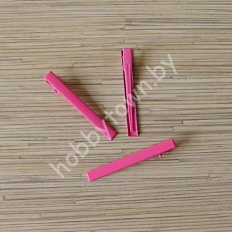 Зажим металлический 7,5 см (тёмно-розовый) 1шт.