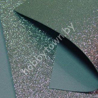 Фетр с блёстками 20х30, толщина 2мм (цв. голубой) 1 лист