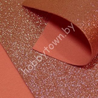 Фетр с блёстками 20х30, толщина 2мм (цв. розовый) 1 лист