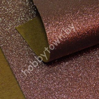 Фетр с блёстками 20х30, толщина 2мм (цв. шоколадный) 1 лист