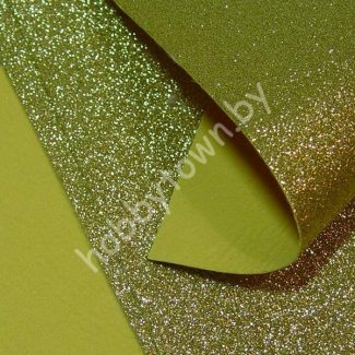 Фетр с блёстками 20х30, толщина 2мм (цв. светлое золото) 1 лист