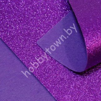 Фетр с блёстками 20х30, толщина 2мм (цв. тёмно-сиреневый) 1 лист