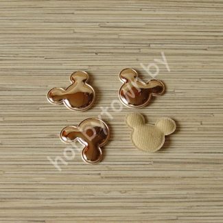 Патч глянец “Микки Маус” 4,0x3,5 см (цв. красное золото) 1шт.