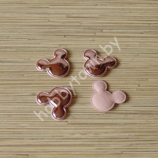 Патч глянец “Микки Маус” 4,0x3,5 см (цв. розовый) 1шт.