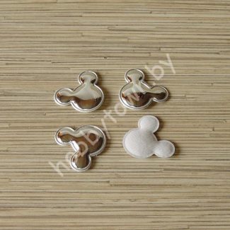 Патч глянец “Микки Маус” 4,0x3,5 см (цв. серебро) 1шт.