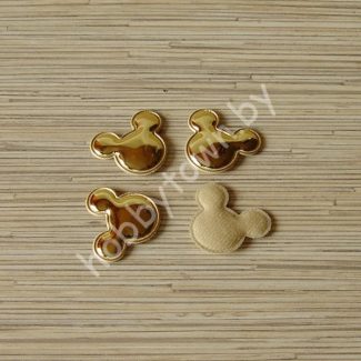 Патч глянец “Микки Маус” 4,0x3,5 см (цв. золото) 1шт.