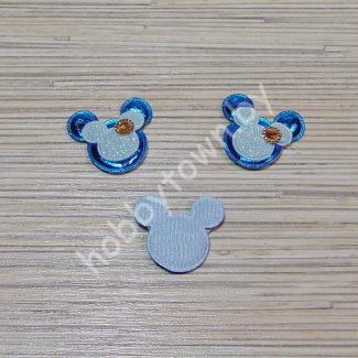 Патч с декором “Микки Маус” 3,2*3,2 см (цв. бирюзовый) 1шт.