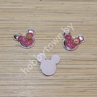 Патч с декором “Микки Маус” 3,2*3,2 см (цв. серебро) 1шт.