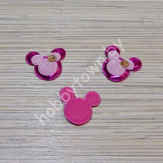 Патч с декором “Микки Маус” 3,2*3,2 см (цв. фуксия) 1шт.