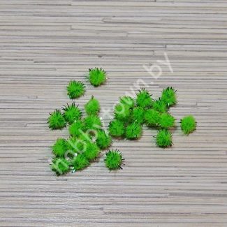 Помпоны с люрексом 1 см, (цв. салатовый) 10 шт.