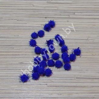 Помпоны с люрексом 1 см, (цв. синий) 10 шт.
