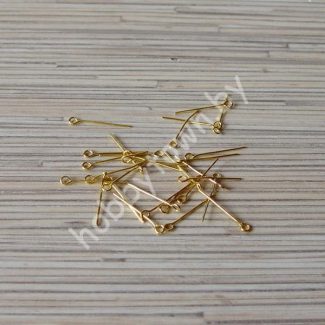 Штифты для бижутерии с петелькой (цв.золото) 10 шт.