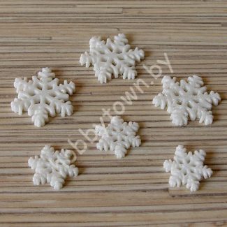 Снежинка-декор 30 мм (цв. кремовый перламутр) 1 шт.