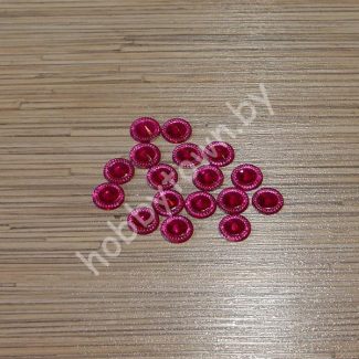 Стразы Круг-декор 14 мм (цв. фуксия) 1шт.