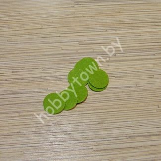 Фетровые пяточки 2,5 см (цв.зелёный) 10 шт.