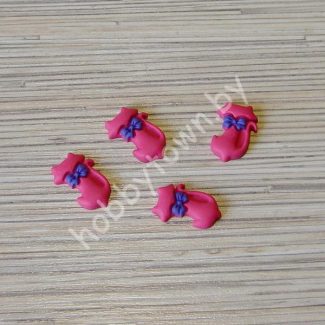 Кабошон Котик пластик 25 мм (цв. малиновый) 1шт.