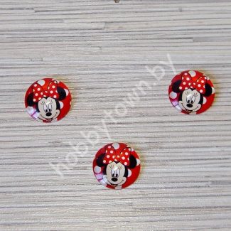 Кабошон Минни Маус 25 мм (стекло) 1шт.