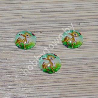 Кабошон Оленёнок 25 мм (стекло) 1шт.