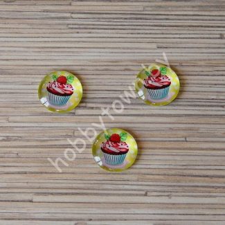 Кабошон Пирожное 25 мм (стекло) 1шт.