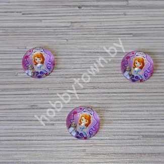 Кабошон Принцесса София-2 25 мм (стекло) 1шт.