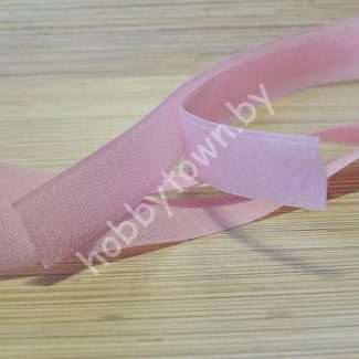 Лента контактная "липучка" пришивная 25мм (цв.розовый) 50 см (пара)