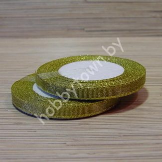 Лента-парча, ширина 10 мм,(цв.золото) 1 метр