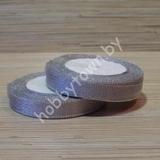 Лента-парча, ширина 15 мм,(цв.серебро) 1 метр