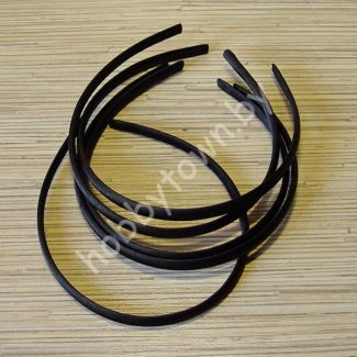 Ободок для волос (пластик+ткань) 1 см (цв. чёрный)