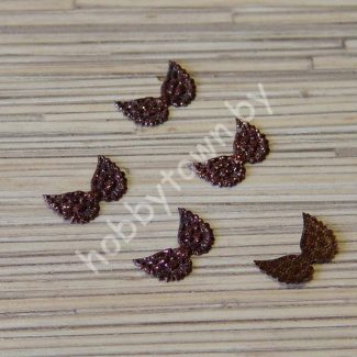 Патч Крылья маленькие, 1x2 см, (цв. шоколадный) 1шт.
