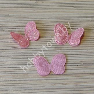 Патч с глиттером Бантик 25х40мм (цв.алый) 1шт.