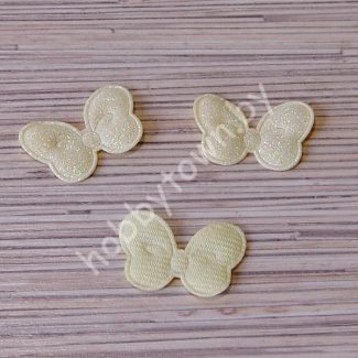 Патч с глиттером Бантик 25х40мм (цв.лимонный) 1шт.