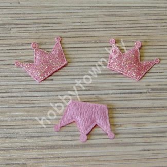 Патч с глиттером Корона 27х33мм (цв.алый) 1шт.