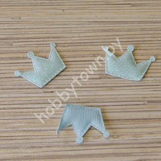 Патч с глиттером Корона 27х33мм (цв.голубой) 1шт.