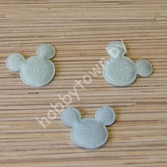 Патч с глиттером Микки 30х35мм (цв.голубой) 1шт.