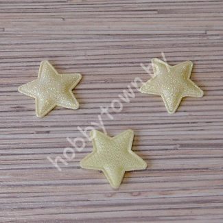 Патч с глиттером Звезда 30х30мм (цв.лимонный) 1шт.