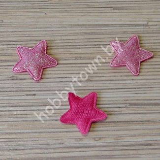 Патч с глиттером Звезда 30х30мм (цв.тёмно-розовый) 1шт.