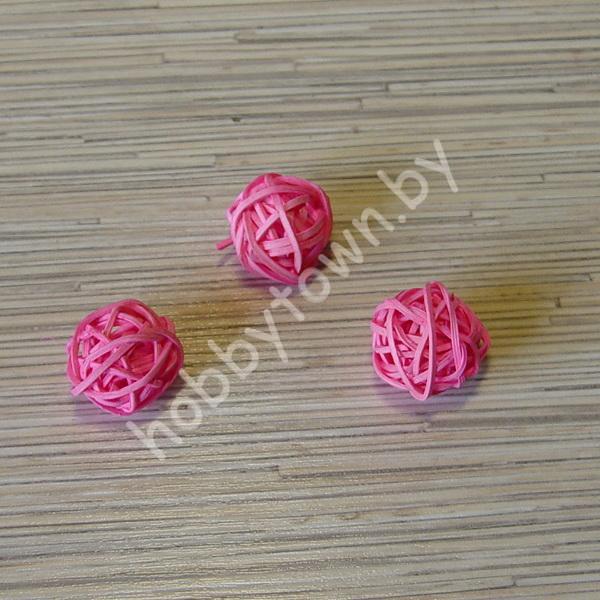 Шарик из ротанга, 3см. (цв. розовый) 1 шт.