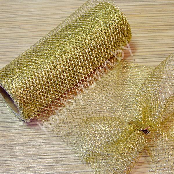 Сетка на шпульке 15см (цв.золото) отрез 50 см