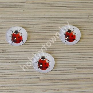 Кабошон Божья коровка, 25 мм (стекло) 1шт.