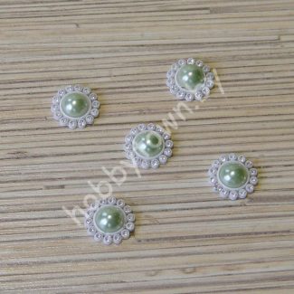 Кабошон-серединка со стразами 18 мм (цв. тиффани) 1шт.