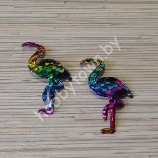 Патч 3D, с двухсторонними пайетками "Фламинго” 6x4 см (цв. разноцветный) 1шт.