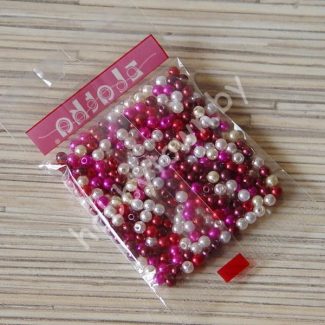 Бусины пластиковые под жемчуг 4 мм (цв.ассорти 06), 10гр.