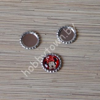 Крышечка для кабошона металл 25 мм (цв. серебро) 1шт.