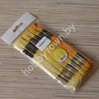 Нитки мулине "Цветик-семицветик" 10м набор 7 мотков (цв.№-1желтый )