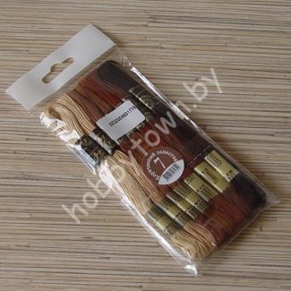 Нитки мулине "Цветик-семицветик" 10м набор 7 мотков (цв.№-7-коричневый лепесток)