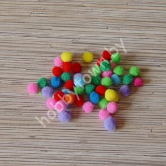 Помпоны для творчества 1 см, (цв. ассорти ) 20 шт.